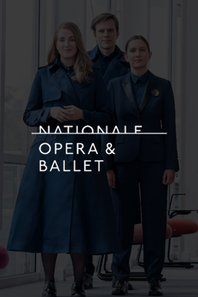 Bedrijfskleding Nationaal Opera en Ballet Complete outfit: blauwe jack, blouse en broek